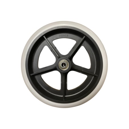Rueda Antipinchazos PU 8x1 (200x25) Gris Lisa