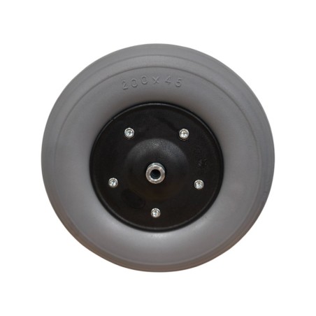 Rueda PU 8x2 (200x50) Gris Rayada