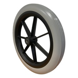 Rueda Antipinchazos PU 12.1/2 x 2.1/4 Gris Rayada