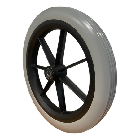 Rueda Antipinchazos PU 12.1/2 x 2.1/4 Gris Rayada