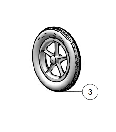 Rueda  12.1/2x2.1/4 Antipinchazos PU silla Karma eFlexx