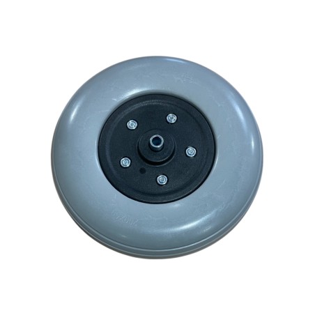 Rueda Antipinchazos PU 8x2 200x50 Gris Rayada
