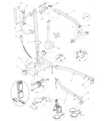Actuador Lineal Linak 350mm Grúa  de pacientes Oxford Advance