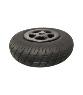 Rueda completa 2.80/2.50-4. 5 radios maciza negra Quickie