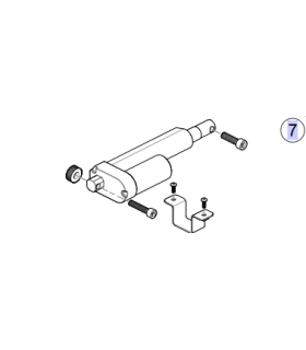 Actuador Lineal plegado eléctrico scooter Invacare Scorpius