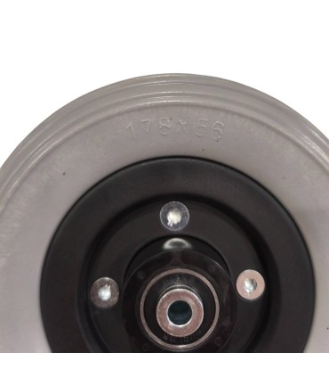 Rueda Antipinchazos PU 7x2 (178x53) Gris Rayada