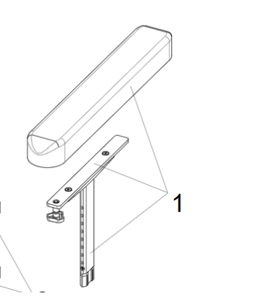 Almohadilla + soporte fijación silla de ruedas Relax 2