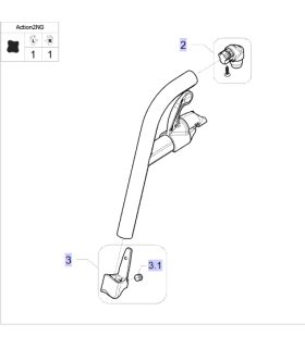 Reposapiés fijo 80º silla de ruedas Invacare Action 2 NG