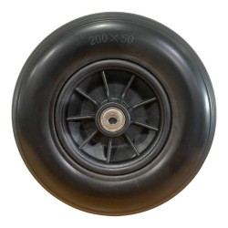 Rueda Antipinchazos PU 8x2 200x50 Negra Rayada