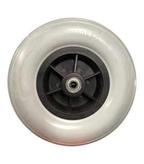 Rueda Antipinchzos PU 8x2 200x50 Gris Rayada