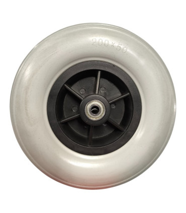 Rueda Antipinchzos PU 8x2 200x50 Gris Rayada