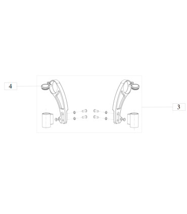 Soporte horquilla rueda delantera silla de ruedas Q50 R