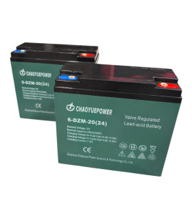 PAR de baterías CHAOYUEPOWER 6-DZM-20 12V 20AH