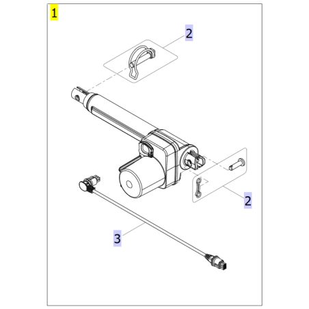 Actuador cabecero cama articulada Invacare Medley Ergo / Accent